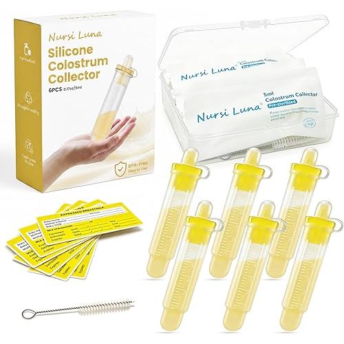 Nursi Luna Colostrum Collector Kit, 6PCS 5ml with Storage Case, Leakproof