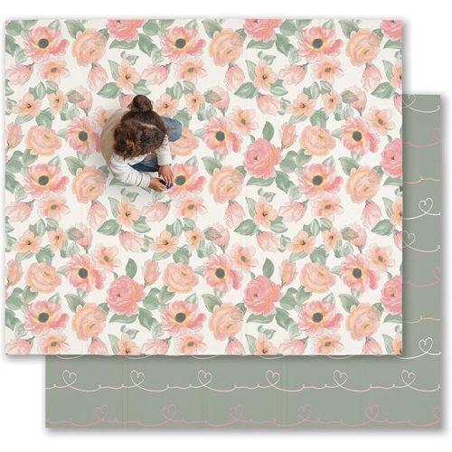 JumpOff Jo Foldable Foam Play Mat – Large Waterproof Baby & Toddler Activity Floor Mat, Double-Sided 70 x 59 Inch Play Surface