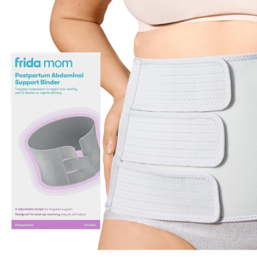 Frida Mom Belly Binder, Postpartum Essentials for Natural and C-Section Recovery, Adjustable Compression Wrap, After Birth Brace, Abdominal Band, 9" High