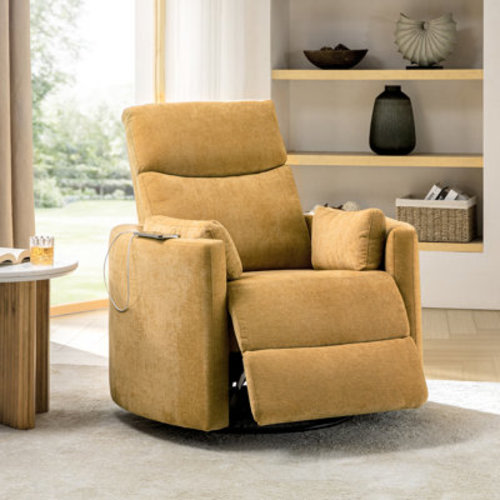 Latitude Run® Talana Contemporary 38" Power Rocking Swivel Nursery Recliner with USB | Wayfair