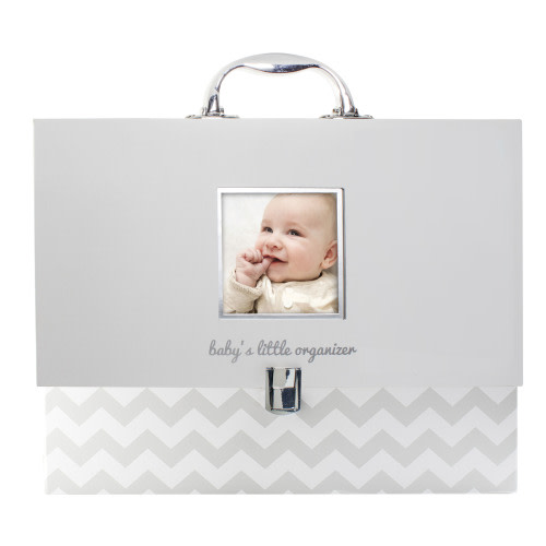 Pearhead Baby Free-Standing Document Organizer with Carry Handle, Briefcase File Keeper, Gray
