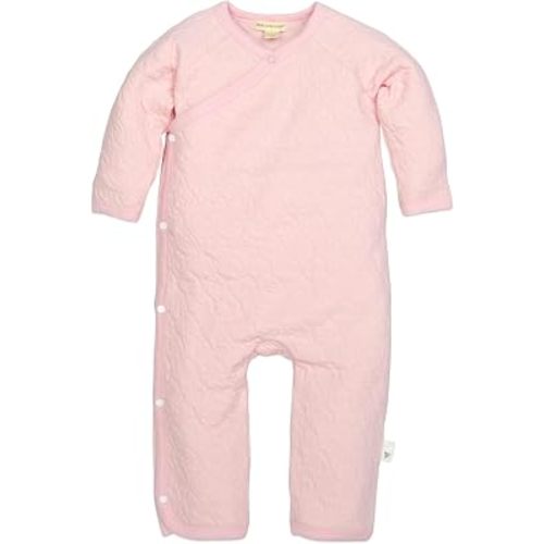 Burt's Bees Baby Long Sleeve Quilted Wrap-Front Jumpsuit, 100% Organic Cotton One-Piece Outfit Coverall