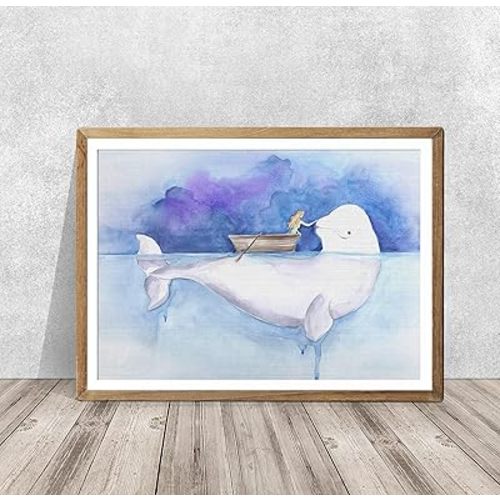 Beluga Whale Painting, Watercolor Print Art Nursery Poster Beluga Whale Photo, Watercolor Poster Decor Nursery Print,132