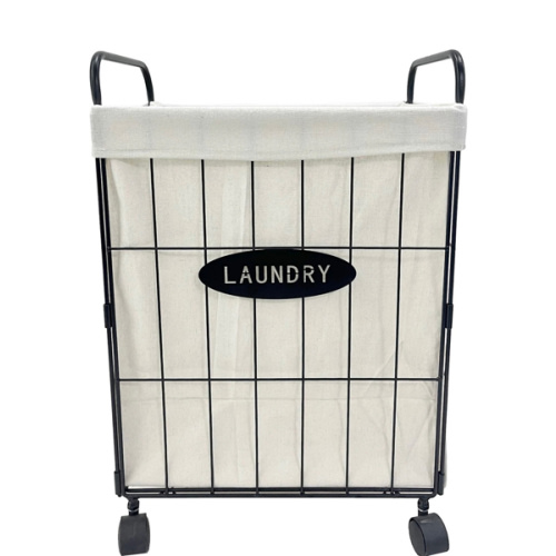 Wire hamper with wheels