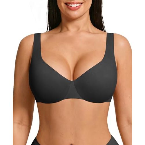 FeelinGirl Women's Unlined Bras Underwire Comfort Full Coverage Tshirt Bras