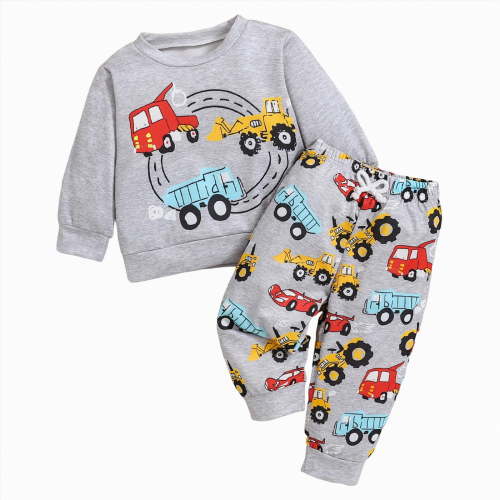 TAmten Baby Boy Clothes 12-18 Months Fall Winter Clothes Dads Little Dude Long Sleeve Shirt Pants Set Toddler Outfit for Boys(Grey,18-24 Months)