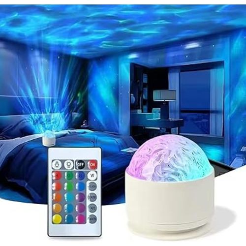 2 in 1 Northern Lights Projector, 16 Color Aurora Night Light Projector,Remote Galaxy Light Projector,USB Recharge Ocean Wave Projector for Playroom Birthday Kids Teen Gift (Aurora & Wave)