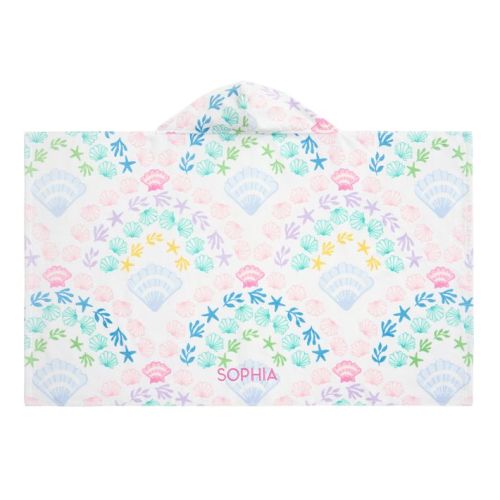 Seashell Scallop Kid Beach Hooded Towel UPF 50+