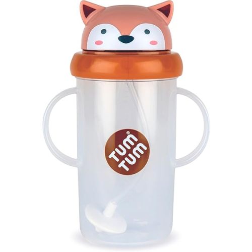 TUM TUM Tippy Up Free Flow Sippy Cup (No Valve), Sippy Cup for Toddlers, BPA Free (Fergus Fox 300ml)