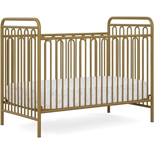 Delta Children Darcy 4-in-1 Metal Convertible Crib, Melted Bronze