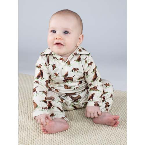 Long Sleeve Polo Romper-Labradors – Goosies