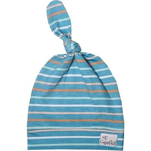 Copper Pearl Baby Beanie Hat Top Knot Stretchy Soft Milo