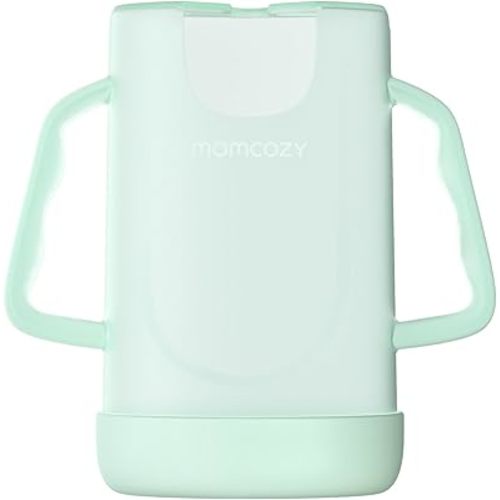 Momcozy Squeeze Pouch Holder for Food Pouches and Drink Boxes, Baby Pouch Holder Allows Baby to Self-Feed and Avoid Messes, Baby Food Pouch Holder Handle is Easy to Grip, Comfortable, Green