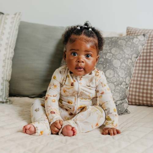 Bamboo Convertible Zip-Up Footie - Angelique