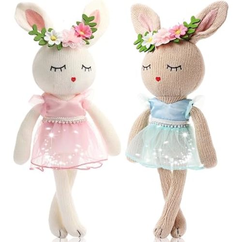 Meooeck 2 Pcs Bunny Ballerina Unicorn Stuffed Toy 16 Inch Plush