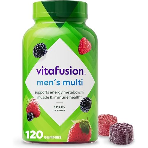 Vitafusion Adult Gummy Vitamin Supplement for Men, Berry Flavored, A, C, D, E, B6, B12, Daily, 120 Count, 60 Day Supply