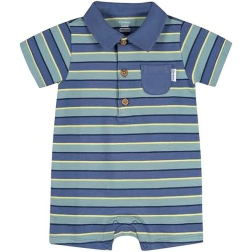 Gerber Baby Boys' Cotton Polo Romper
