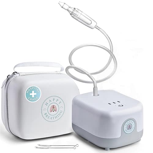 Hospital Grade Nasal Aspirator For Baby – Electric Nose Sucker for Baby & Toddler with 3-Level Suction, Portable & Rechargeable Mucus Removal for Breathing Relief, Cordless Booger Sucker & Snot Sucker