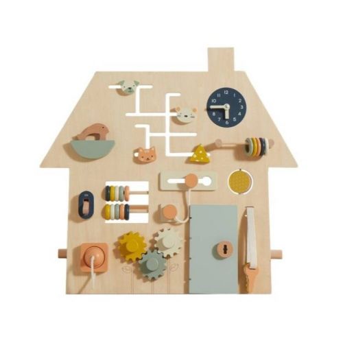 Wonder & Wise Busy Board: Educational Toy for Fine Motor Skills, Plywood Activity Play Center