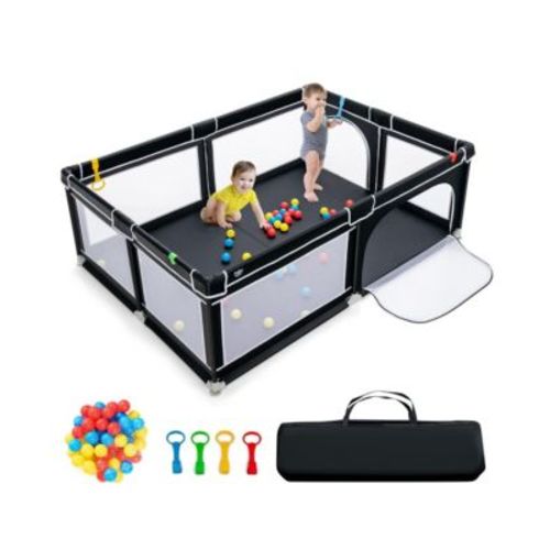 Baby Playpen Extra-Large Safety Fence w/ Ocean Balls & Rings