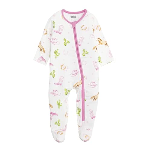 Mud Pie Baby Girl Pink Horse Zip Sleeper