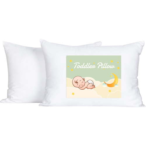 "Flxxie Ultra Soft Cotton Toddler Sleeper Pillows, Down Alternative, 13""x18"", 2 Pieces for Kids"