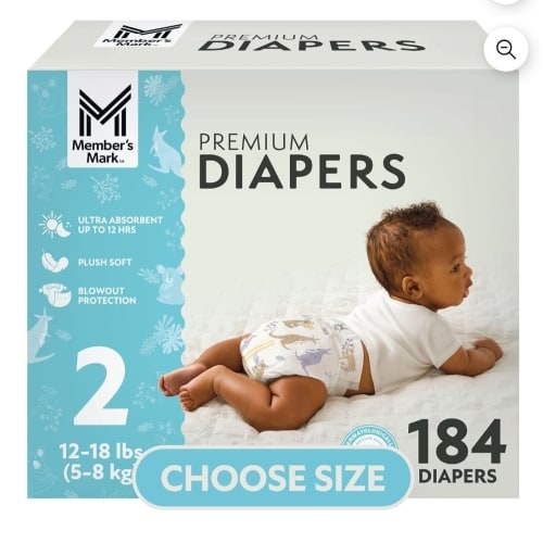 Member's Mark Premium Baby Diapers, Sizes Newborn - 8 - Samsclub.com