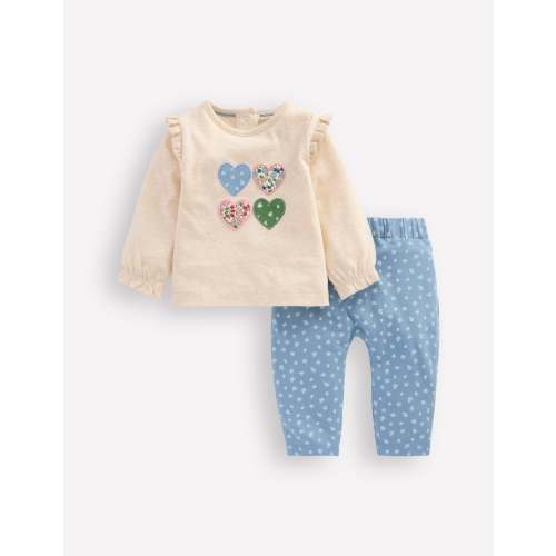 Girls Logo Play Set-Blue Floral Hearts