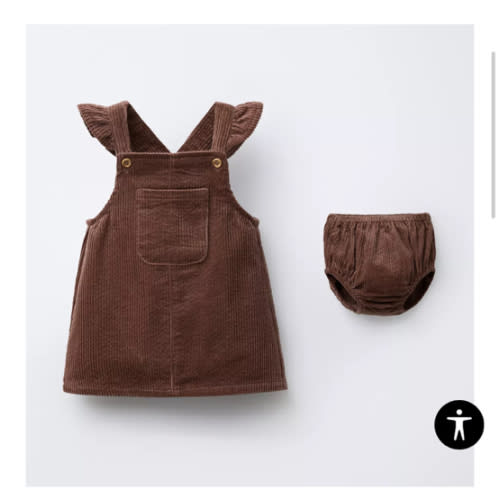 CORDUROY PINAFORE DRESS AND BLOOMERS - Dark pink | ZARA United States