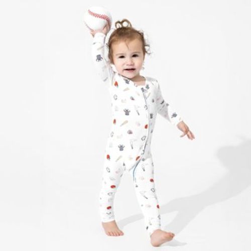 Bellabu Bear Baby Baseball Bamboo Convertible Footie Baseball 0-3 Months