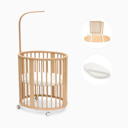 Stokke Sleepi3-in-1 Convertible Crib with Mattresses and Extension Kit - Natural/White