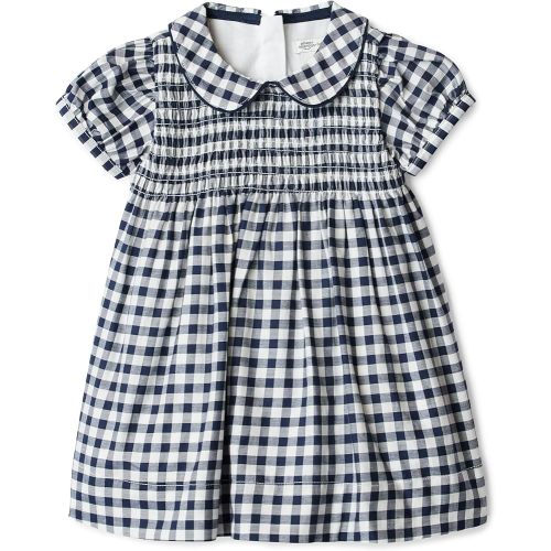 Amazon Essentials x Sofia Grainge Unisex Babies' Mommy & Me Cotton Sateen Dresses, Navy Gingham, 6-9 Months