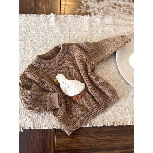 Toddler Baby Embroidered Goose Duck Sweater