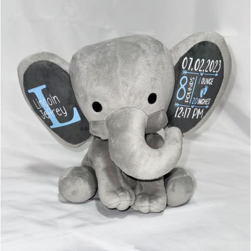 Baby Elephant Birth Stats Keepsake Stuffed Animal