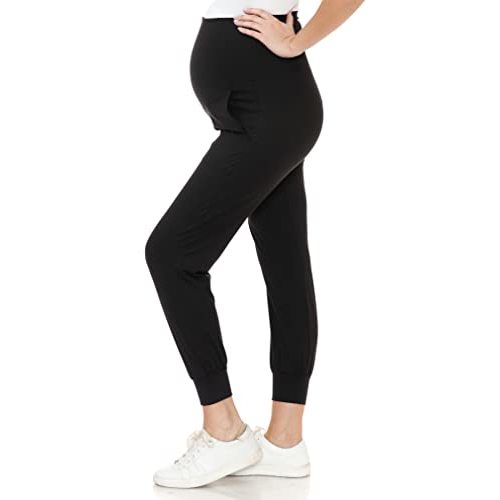 Leggings Depot Maternity Pants for Women Over The Belly Pregnancy Joggers Casual Lounge Pants