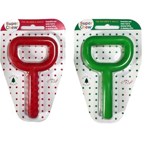 Chewy Tubes Super Chew Knobby, 2 Pack - Green/Red