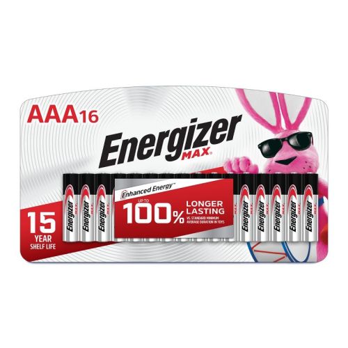 Energizer MAX AAA Batteries 16pk - Alkaline Battery: Household Power, Non-Rechargeable