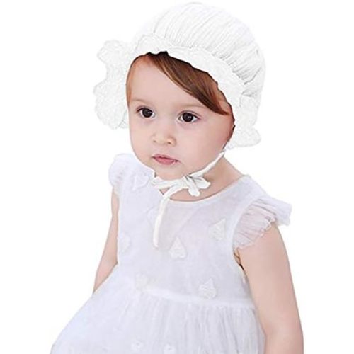 Baby Girl Toddlers Breathable Lacy Bonnet Eyelet Cotton Adjustable Sun Protection Hat