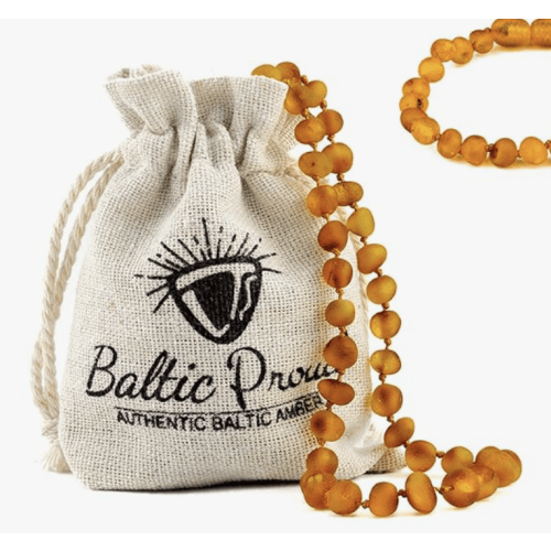 Baltic Proud Raw Amber Necklace and Bracelet Gift Set (Unisex Honey Raw 12.5 Inches/5.5 Inches) - Certified Premium Quality Raw Baltic Sea Amber