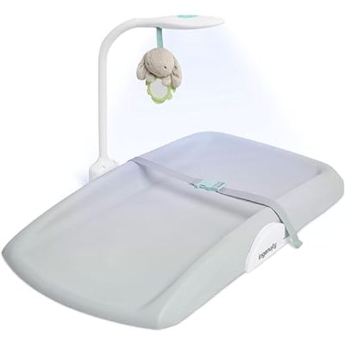 Ingenuity Day & Night Sylvi Baby Changing Pad - Includes Nightlight with Red Light Option to Promote Better Sleep, Easy to Wipe Clean, Ages 0M+