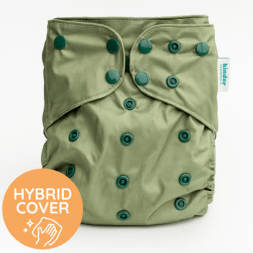 Kinder Essentials Hybrid Wipeable Diaper Cover in FERN