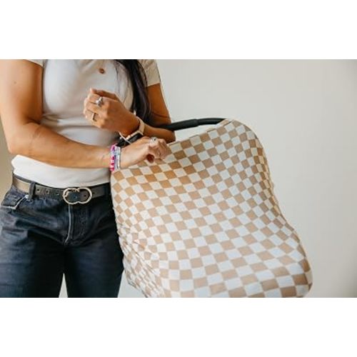 Copper Pearl Nursing Cover for Breastfeeding – Multi-Use Baby Car Seat Cover, Stroller Cover & Breast Feeding Cover Up for Women, Stretchy Breathable High Quality Cover for Boy or Girl, Rad
