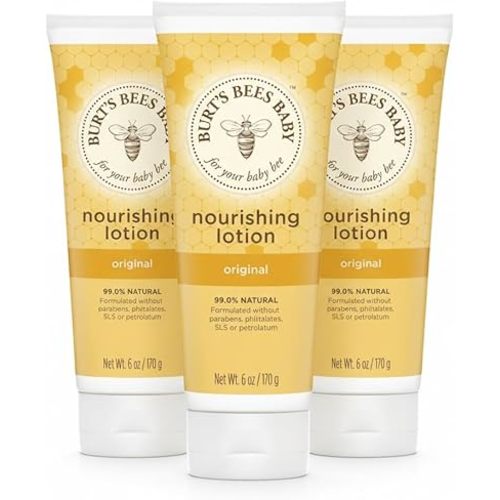 Burt's Bees Baby Nourishing Lotion, Original Scent, 99.0% Natural - 6 Ounce (3 Pack)
