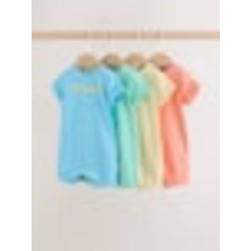 Buy Bright Slogan Jersey Baby Rompers 4 Pack from Next USA
