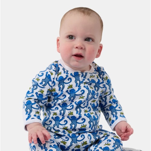 Infant Monkey Zipper Footie