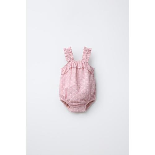 SWISS EMBROIDERED ROMPER - Pink | ZARA United States