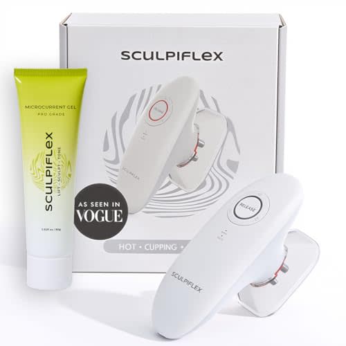 SCULPIFLEX – Original 3-in-1 Body Sculpting Machine for Firmer-Looking Skin – Lymphatic Drainage Massager & Cellulite Massage Tool for Stomach, Arms, Legs, and Thighs + 1x Gel