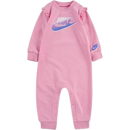 Nike Baby Girls French Terry Ruffle Coverall (Pink(16G851-A8F)/White, 12 Months)