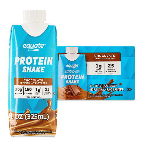 Equate Protein Shake, Chocolate, 11 fl oz, 12 Count