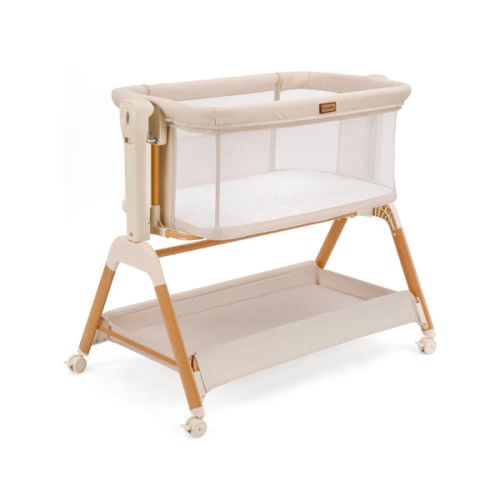 Ezebaby Baby Bassinet Bedside Sleeper: 3-in-1 Rocking Bassinet for Baby - Breathable Full-Mesh Crib with Mattress | 6 Height Adjustable | Portable Crib with Lockable Wheels for Newborns